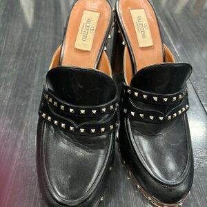 Valentino Black Studded Women's Loafers
